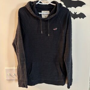 Hollister Men's Dark Charcoal Hoodie